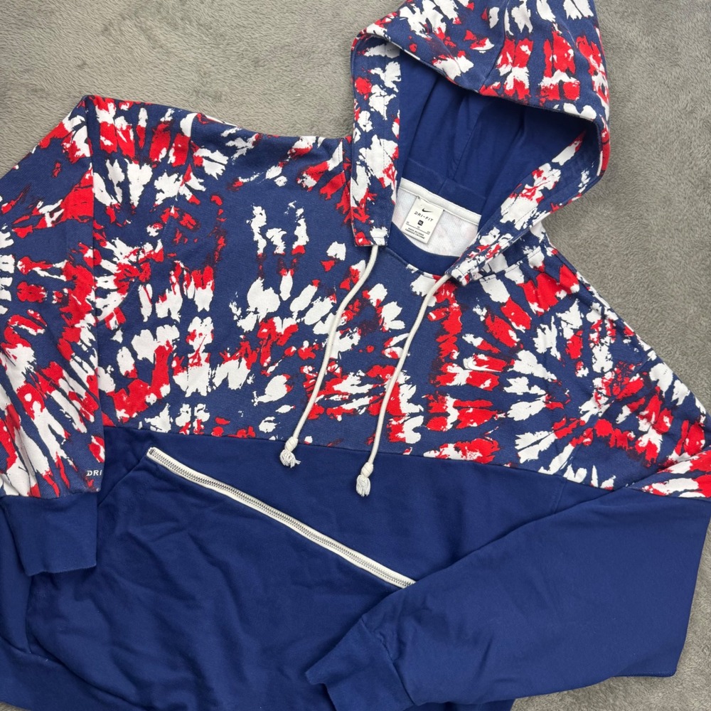 Nike Standard Issue Hoodie Mens XL Blue Red Tie Dye Good Dri-FIT CK6368-492